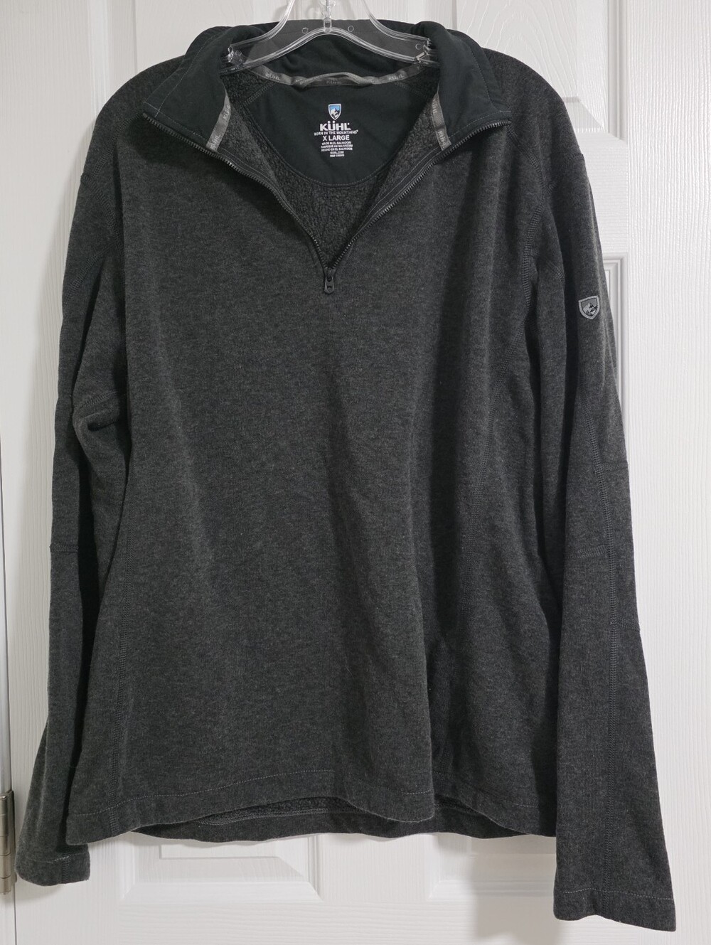 Kuhl Sweater Mens XL Dark Gray Quarter Zip Pullover Long Sleeve